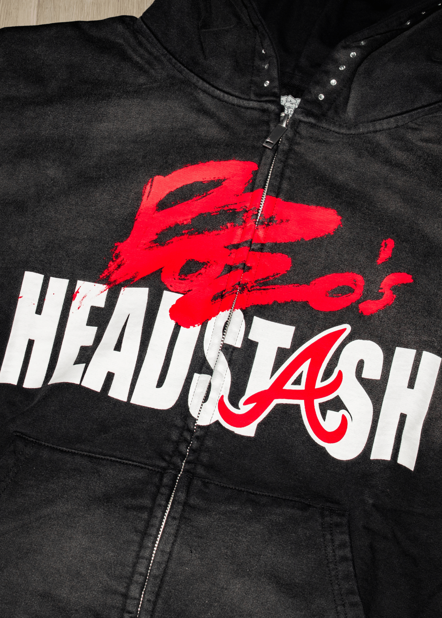 BLACK ATL ZIP UP HOODIE