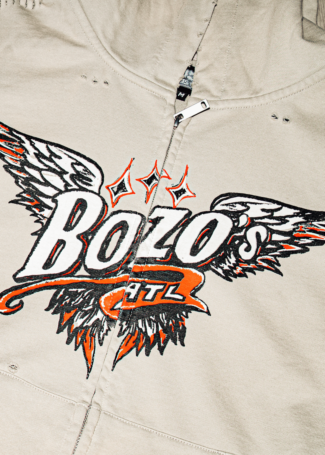 GREY ATL ZIP UP HOODIE