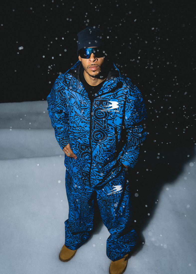 Blue bozo ski suits