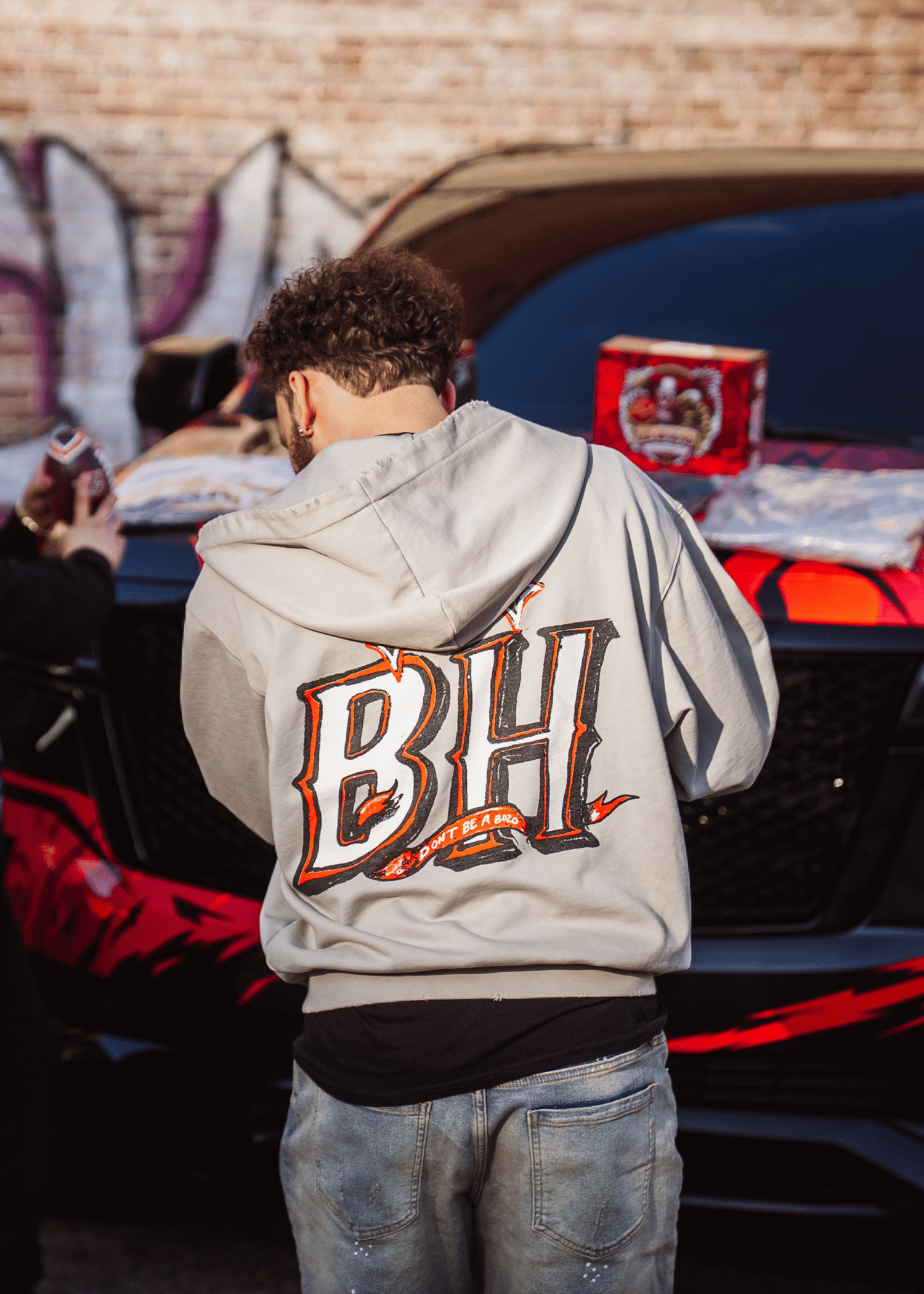 GREY ATL ZIP UP HOODIE