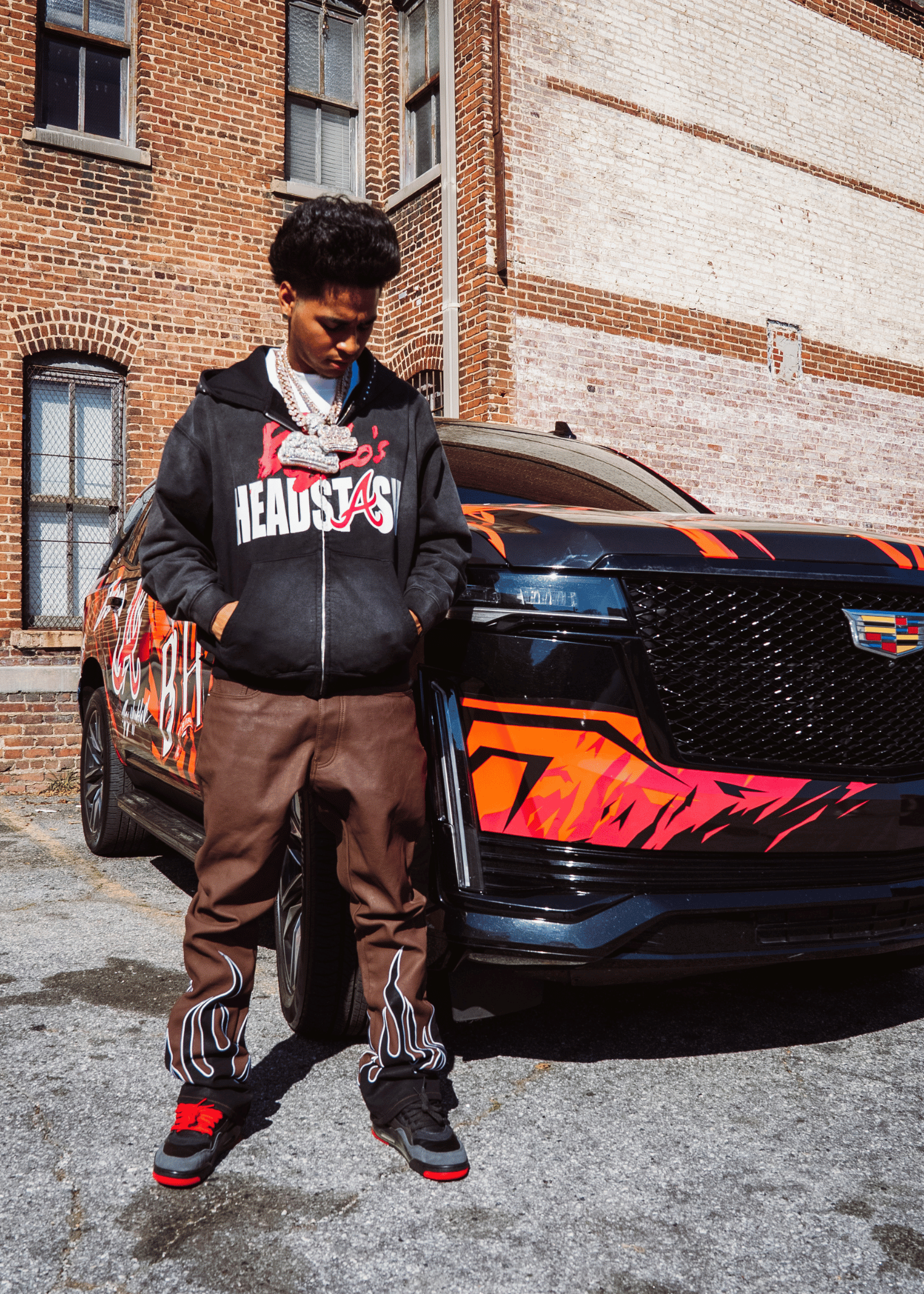 BLACK ATL ZIP UP HOODIE