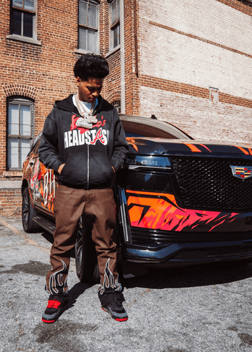 BLACK ATL ZIP UP HOODIE