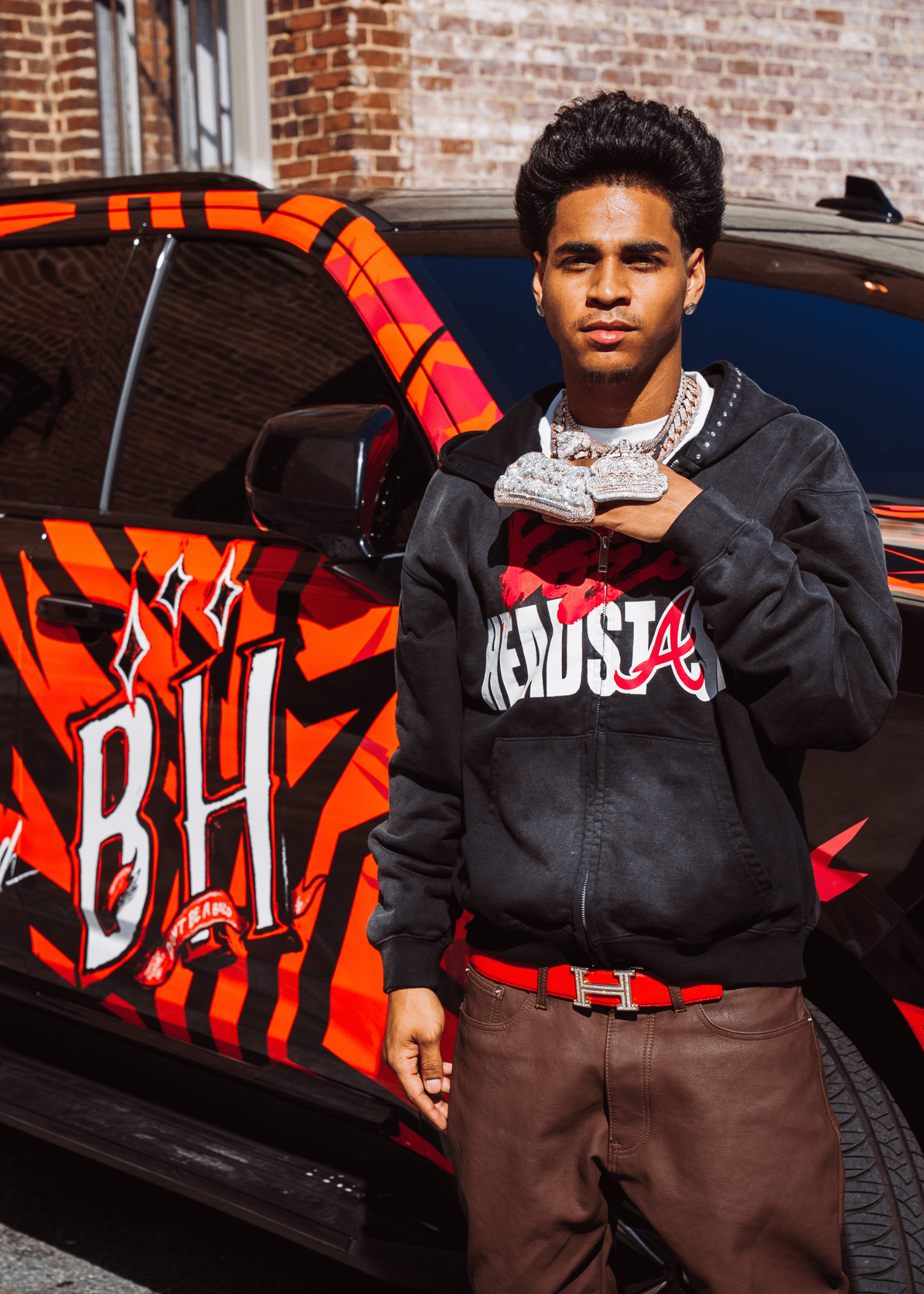 BLACK ATL ZIP UP HOODIE