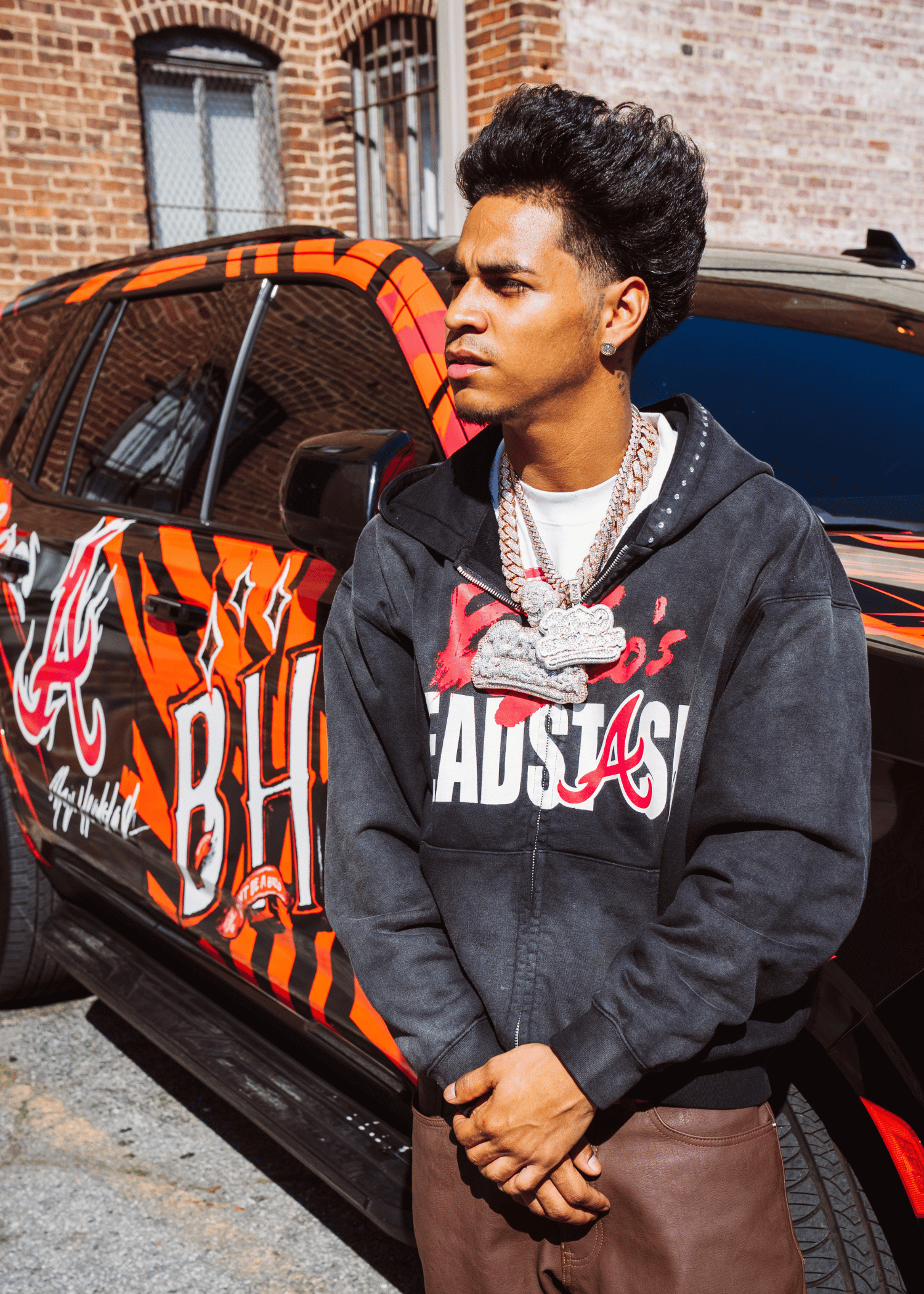BLACK ATL ZIP UP HOODIE