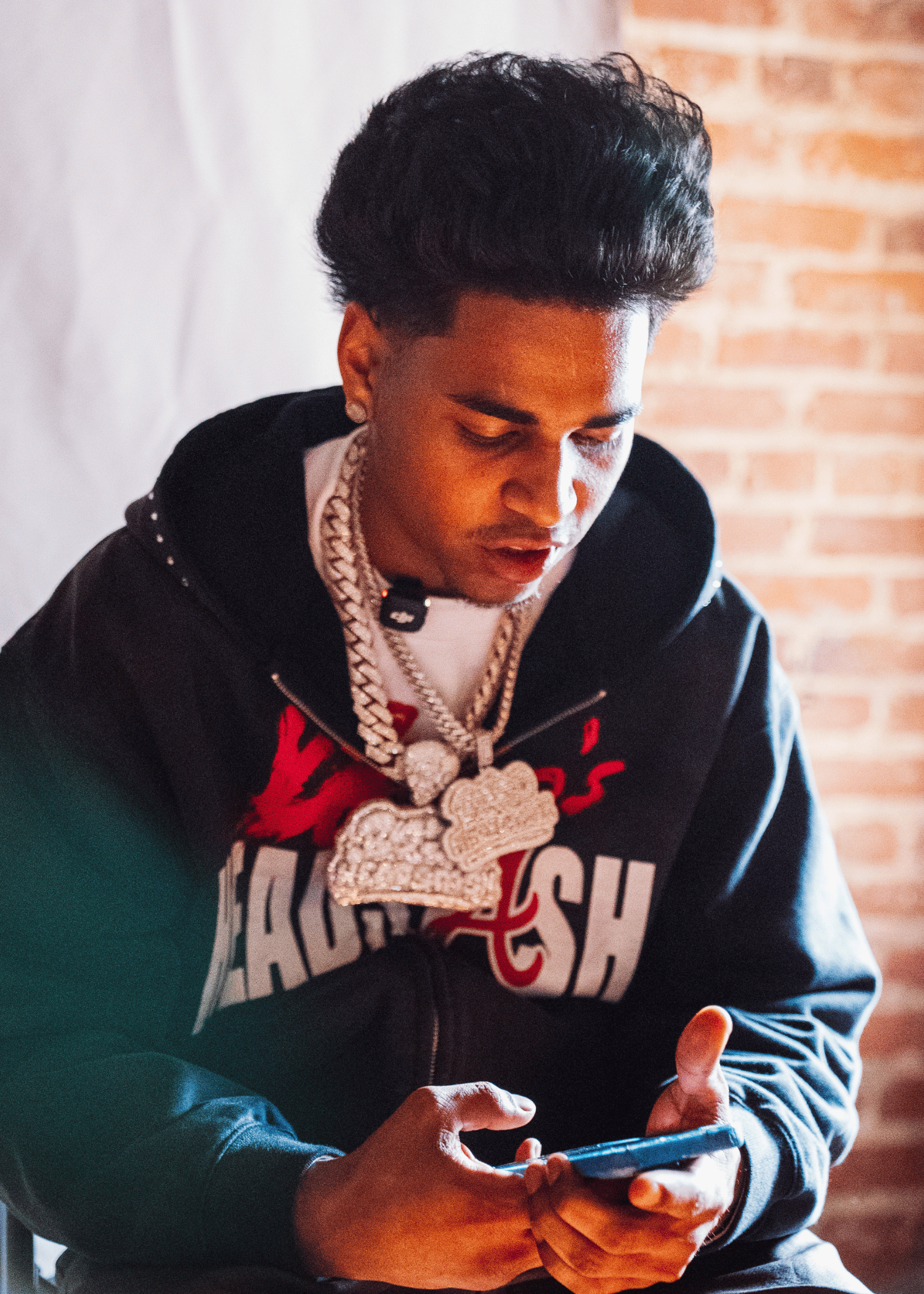 BLACK ATL ZIP UP HOODIE