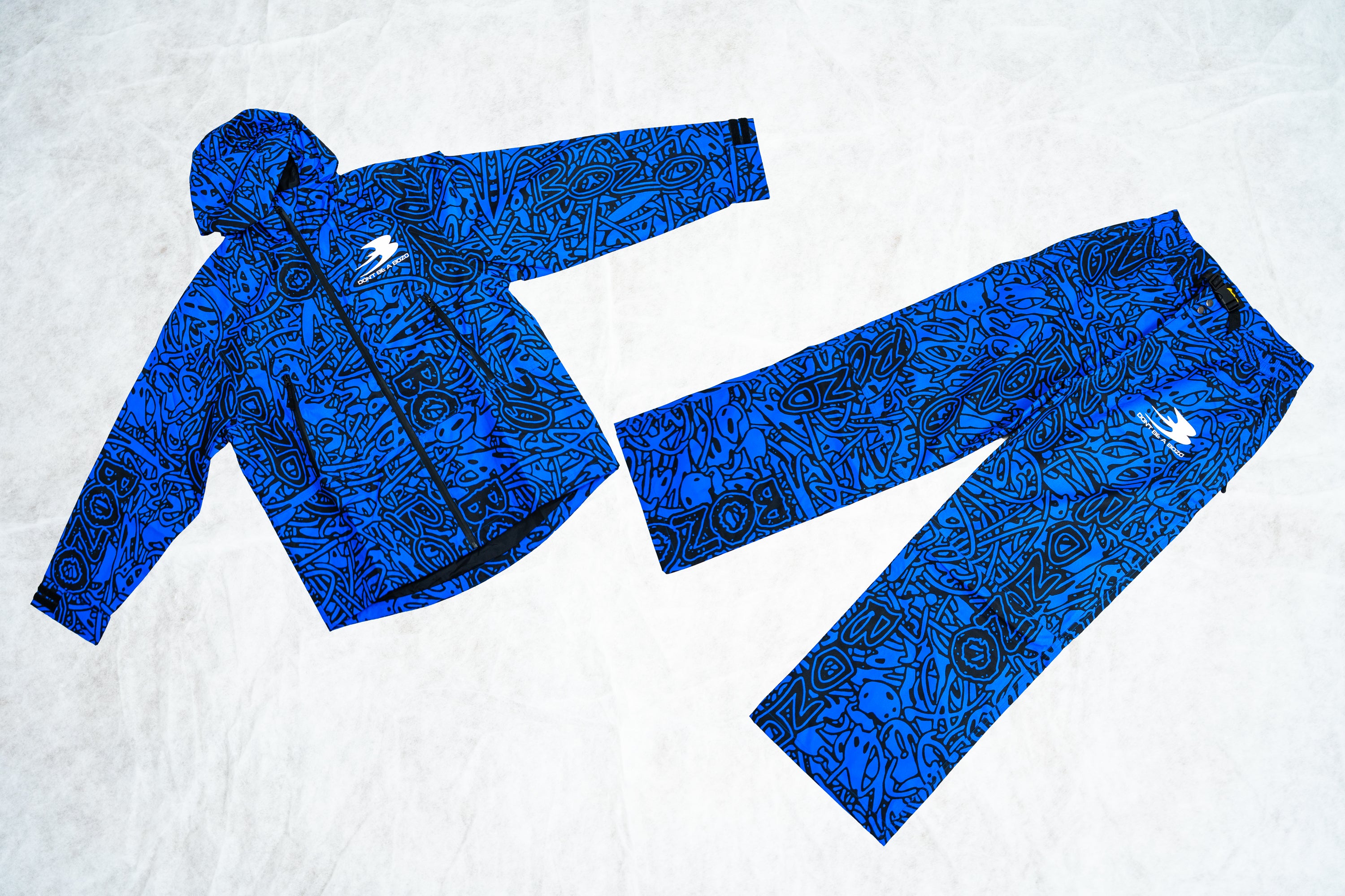 Blue bozo ski suits