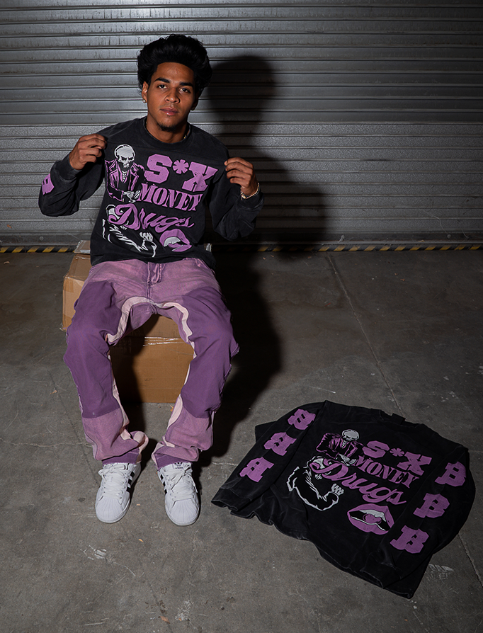 S*X MONEY DRUGS LONG SLEEVE (Black)